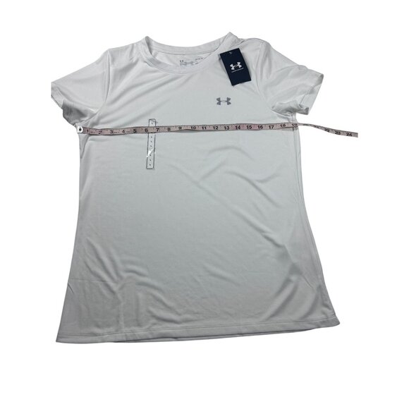 Under Armour Women's T-Shirt White Size Large UA Short Sleeve Tech SSC NEW - Picture 5 of 8